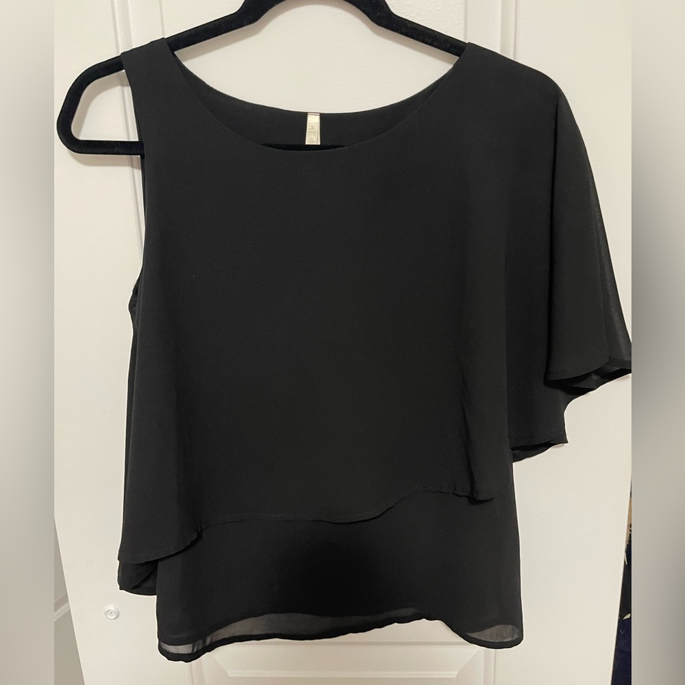 Spicysugar A-Symmetric Black Blouse